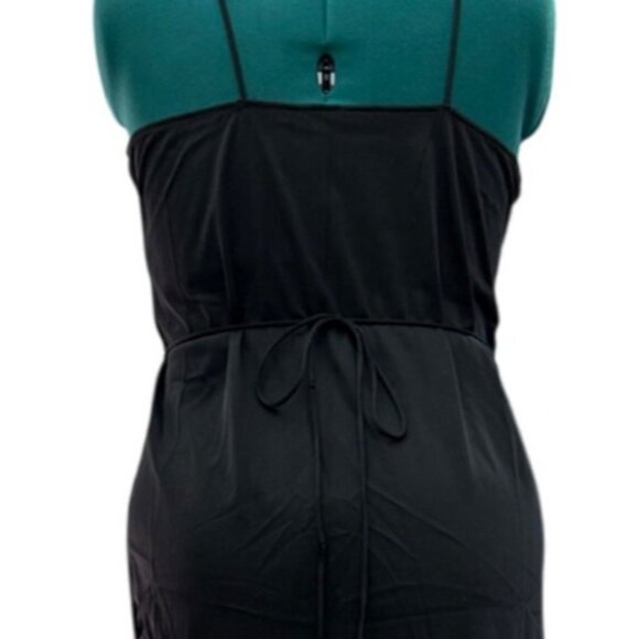 Vintage Private Treasures Black Lace Trim Slip Nightgown Size Medium 1980s - Picture 6 of 13